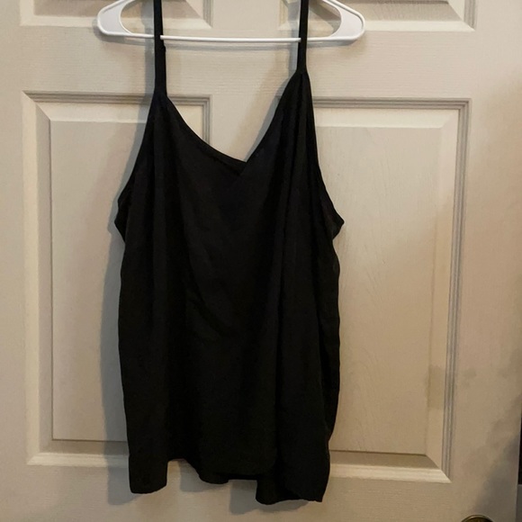 NWOT Derek Plus Black Vneck Tank Top with Low Vback, 2x - Picture 1 of 6